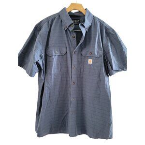 Carhartt Mens Blue button front shirt Size Large Long Streetwear loose fit